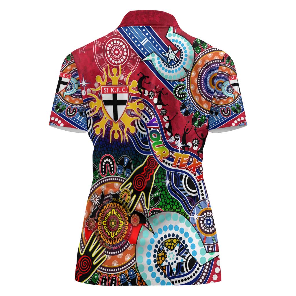 Custom NAIDOC Week 2024 St Kilda Saints Women Polo Shirt Australia Aboriginal Dot Painting