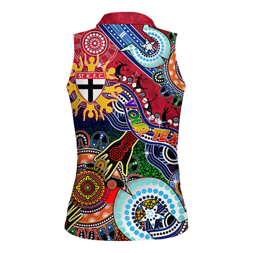 Custom NAIDOC Week 2024 St Kilda Saints Women Sleeveless Polo Shirt Australia Aboriginal Dot Painting