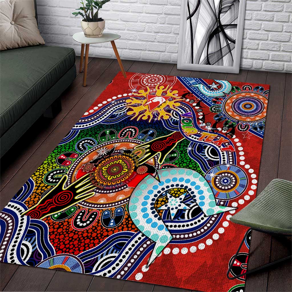 Custom NAIDOC Week 2024 Sydney Swans Area Rug Australia Aboriginal Dot Painting