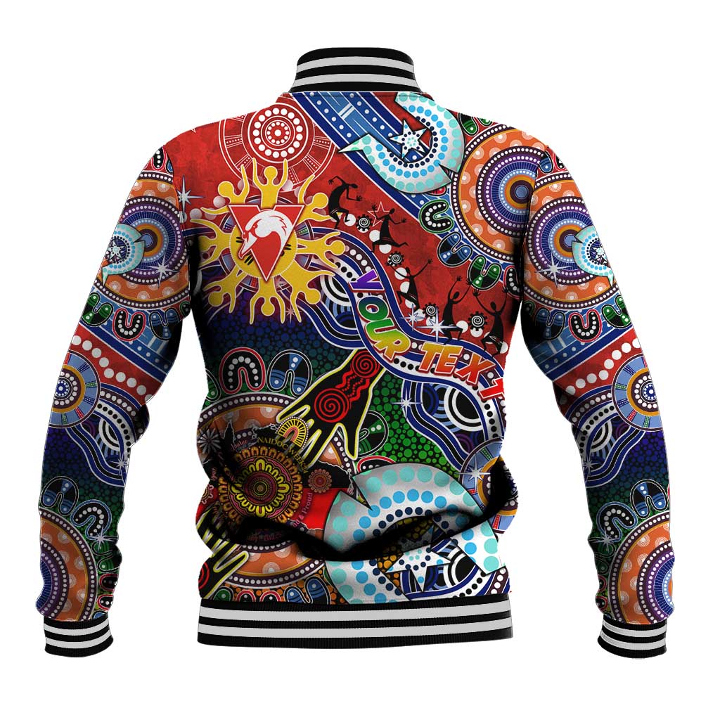 Custom NAIDOC Week 2024 Sydney Swans Baseball Jacket Australia Aboriginal Dot Painting