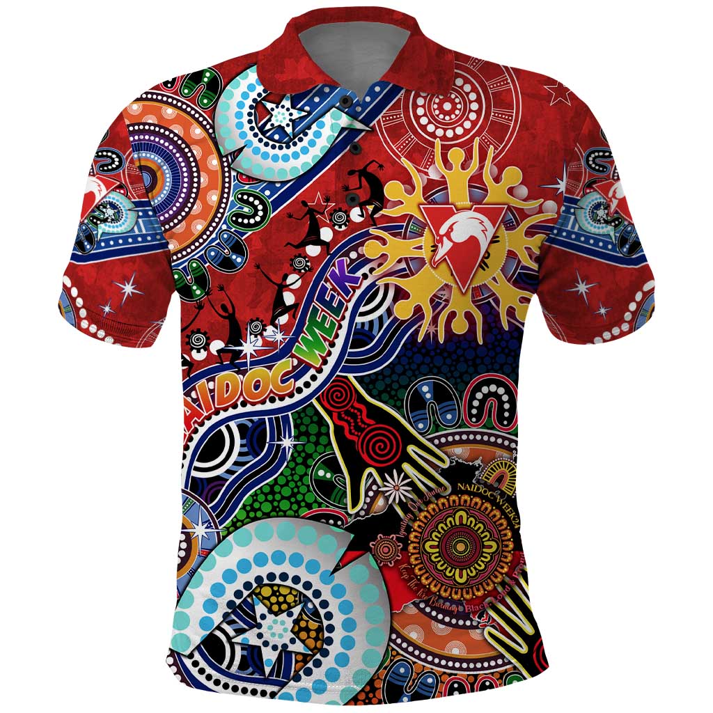 Custom NAIDOC Week 2024 Sydney Swans Polo Shirt Australia Aboriginal Dot Painting