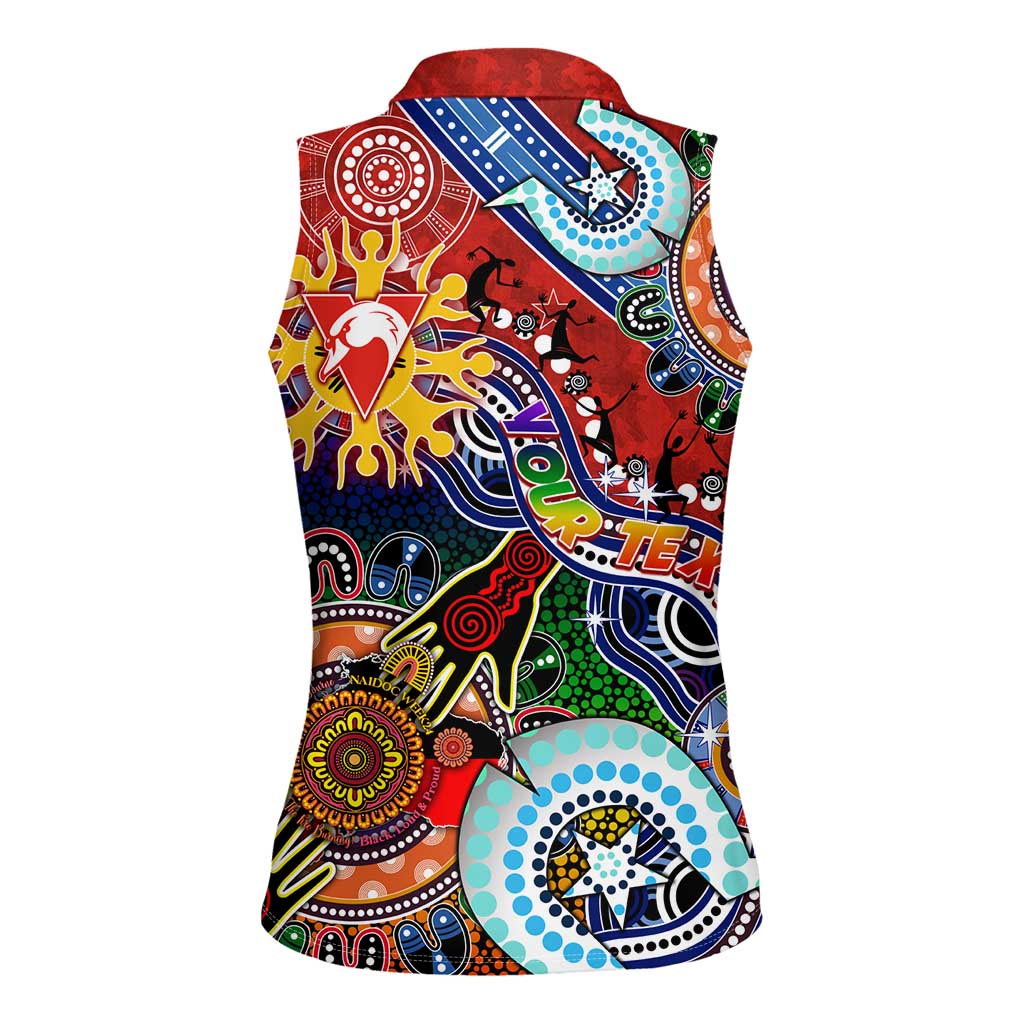 Custom NAIDOC Week 2024 Sydney Swans Women Sleeveless Polo Shirt Australia Aboriginal Dot Painting