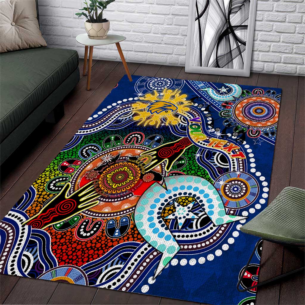 Custom NAIDOC Week 2024 West Coast Eagles Area Rug Australia Aboriginal Dot Painting