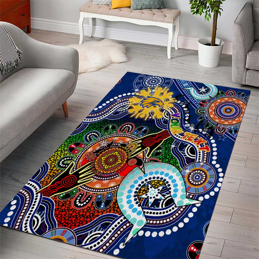 Custom NAIDOC Week 2024 West Coast Eagles Area Rug Australia Aboriginal Dot Painting