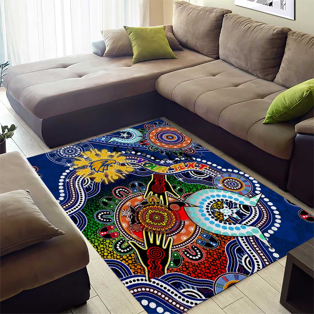 Custom NAIDOC Week 2024 West Coast Eagles Area Rug Australia Aboriginal Dot Painting