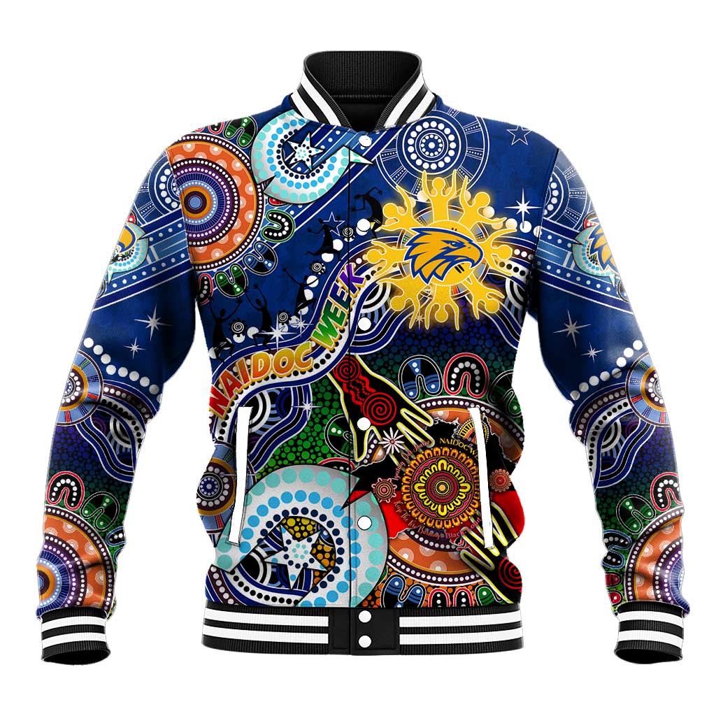 Custom NAIDOC Week 2024 West Coast Eagles Baseball Jacket Australia Aboriginal Dot Painting