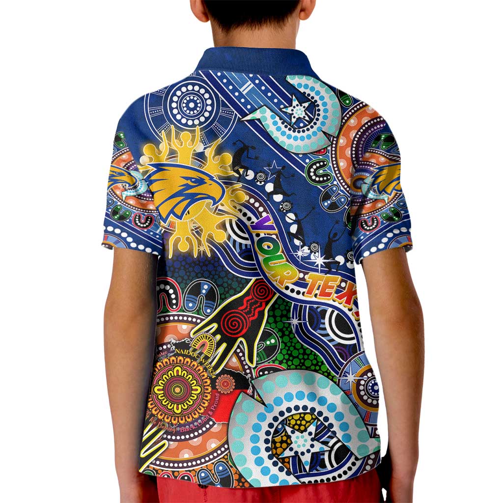 Custom NAIDOC Week 2024 West Coast Eagles Kid Polo Shirt Australia Aboriginal Dot Painting