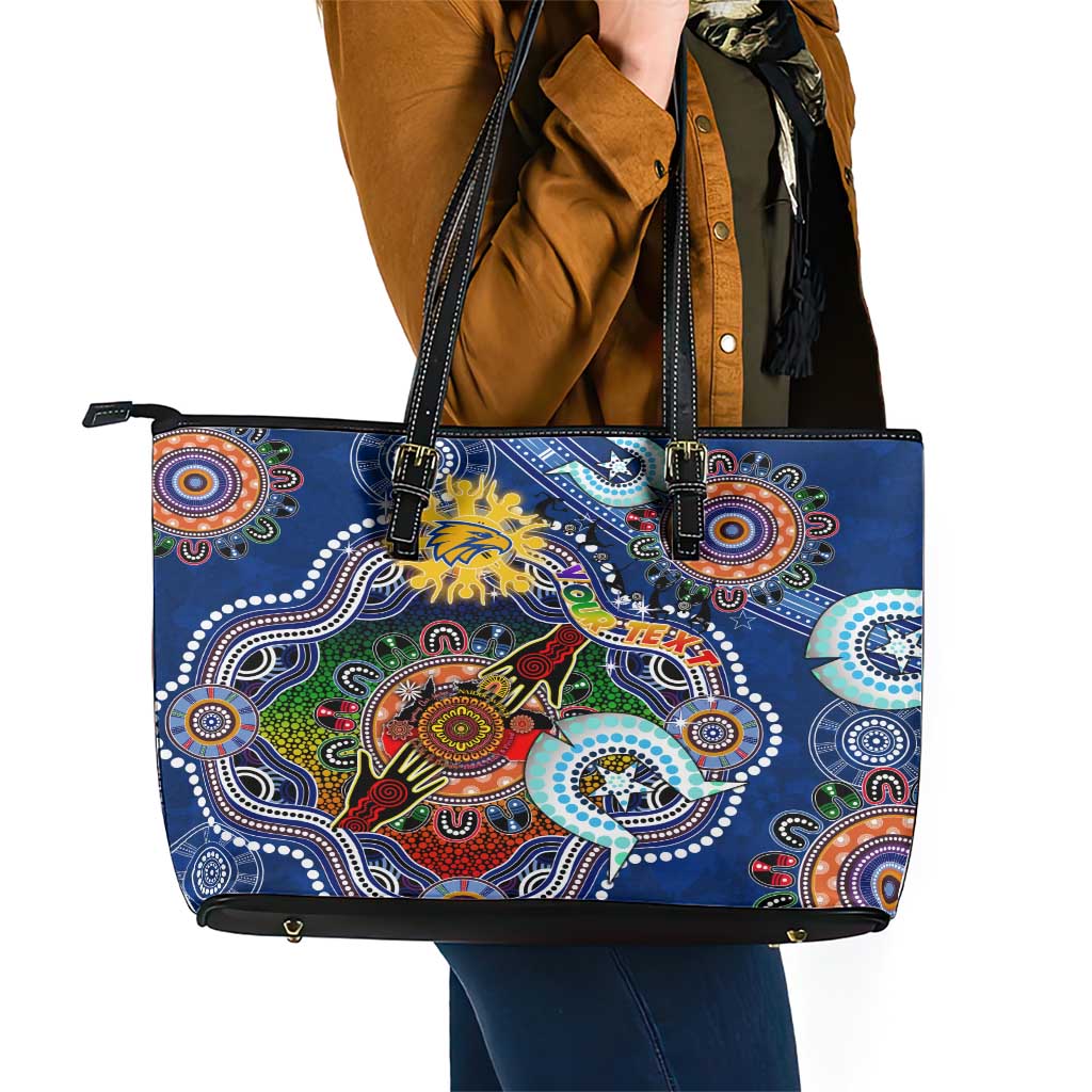 Custom NAIDOC Week 2024 West Coast Eagles Leather Tote Bag Australia Aboriginal Dot Painting