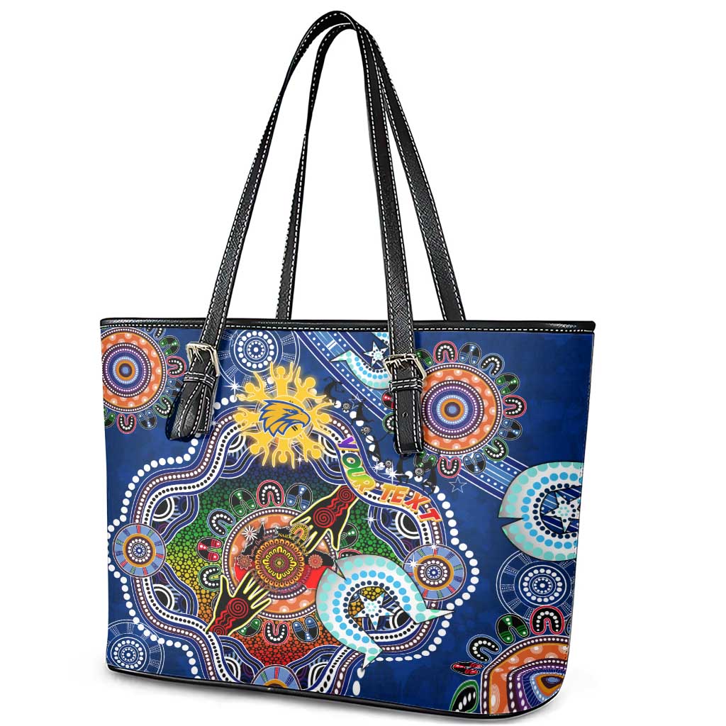 Custom NAIDOC Week 2024 West Coast Eagles Leather Tote Bag Australia Aboriginal Dot Painting