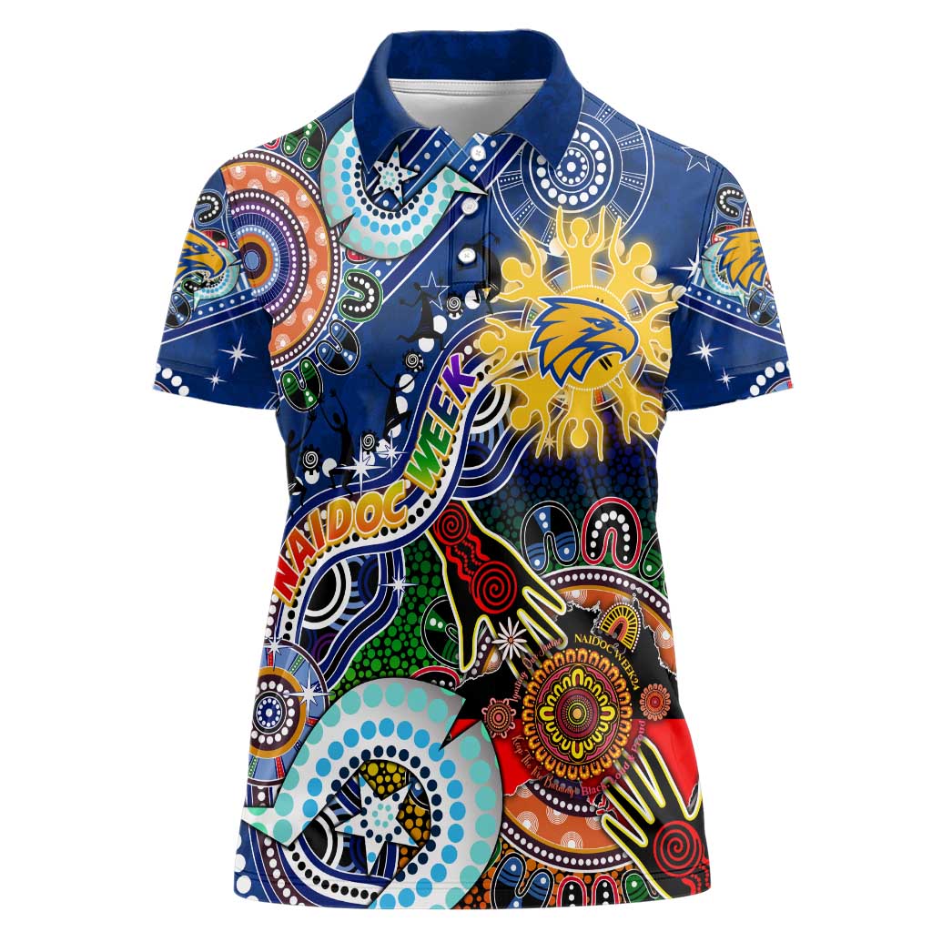 Custom NAIDOC Week 2024 West Coast Eagles Women Polo Shirt Australia Aboriginal Dot Painting