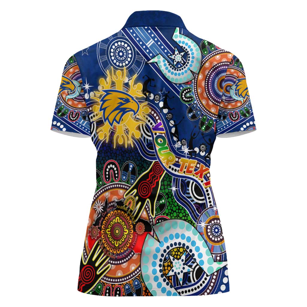 Custom NAIDOC Week 2024 West Coast Eagles Women Polo Shirt Australia Aboriginal Dot Painting