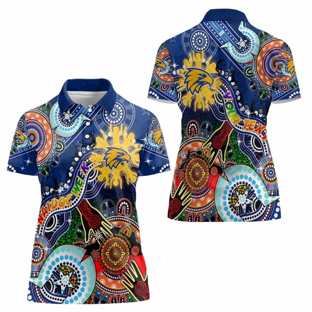 Custom NAIDOC Week 2024 West Coast Eagles Women Polo Shirt Australia Aboriginal Dot Painting