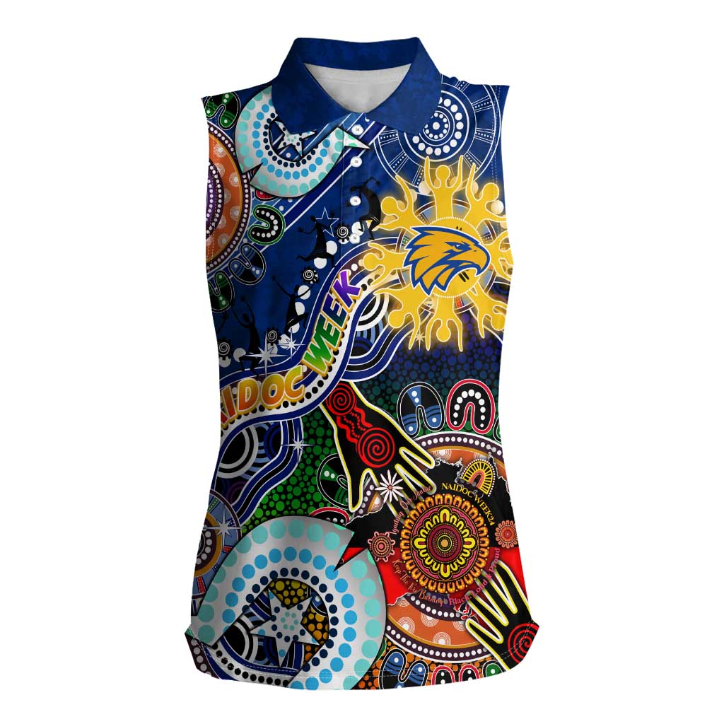 Custom NAIDOC Week 2024 West Coast Eagles Women Sleeveless Polo Shirt Australia Aboriginal Dot Painting