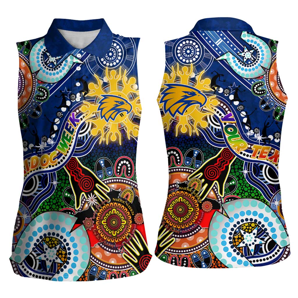 Custom NAIDOC Week 2024 West Coast Eagles Women Sleeveless Polo Shirt Australia Aboriginal Dot Painting