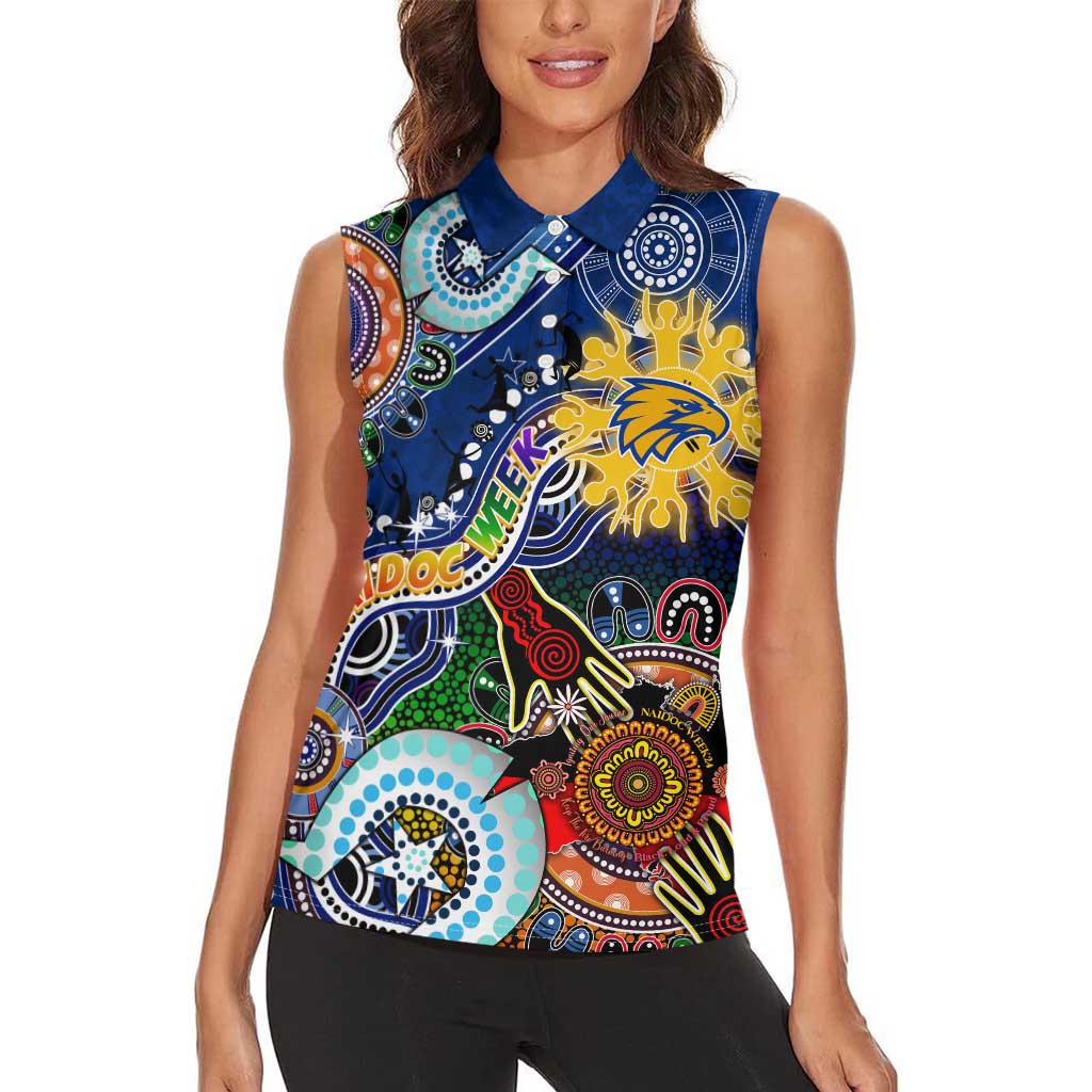 Custom NAIDOC Week 2024 West Coast Eagles Women Sleeveless Polo Shirt Australia Aboriginal Dot Painting