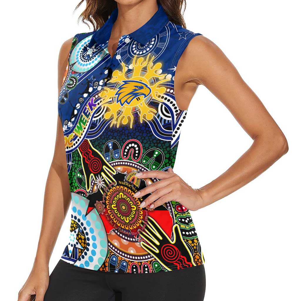 Custom NAIDOC Week 2024 West Coast Eagles Women Sleeveless Polo Shirt Australia Aboriginal Dot Painting