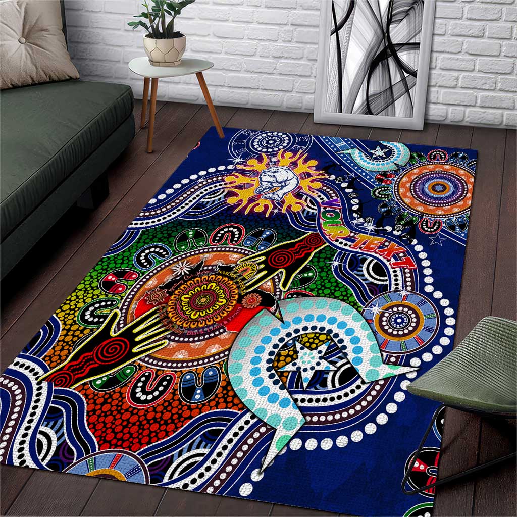 Custom NAIDOC Week 2024 Western Bulldogs Area Rug Australia Aboriginal Dot Painting