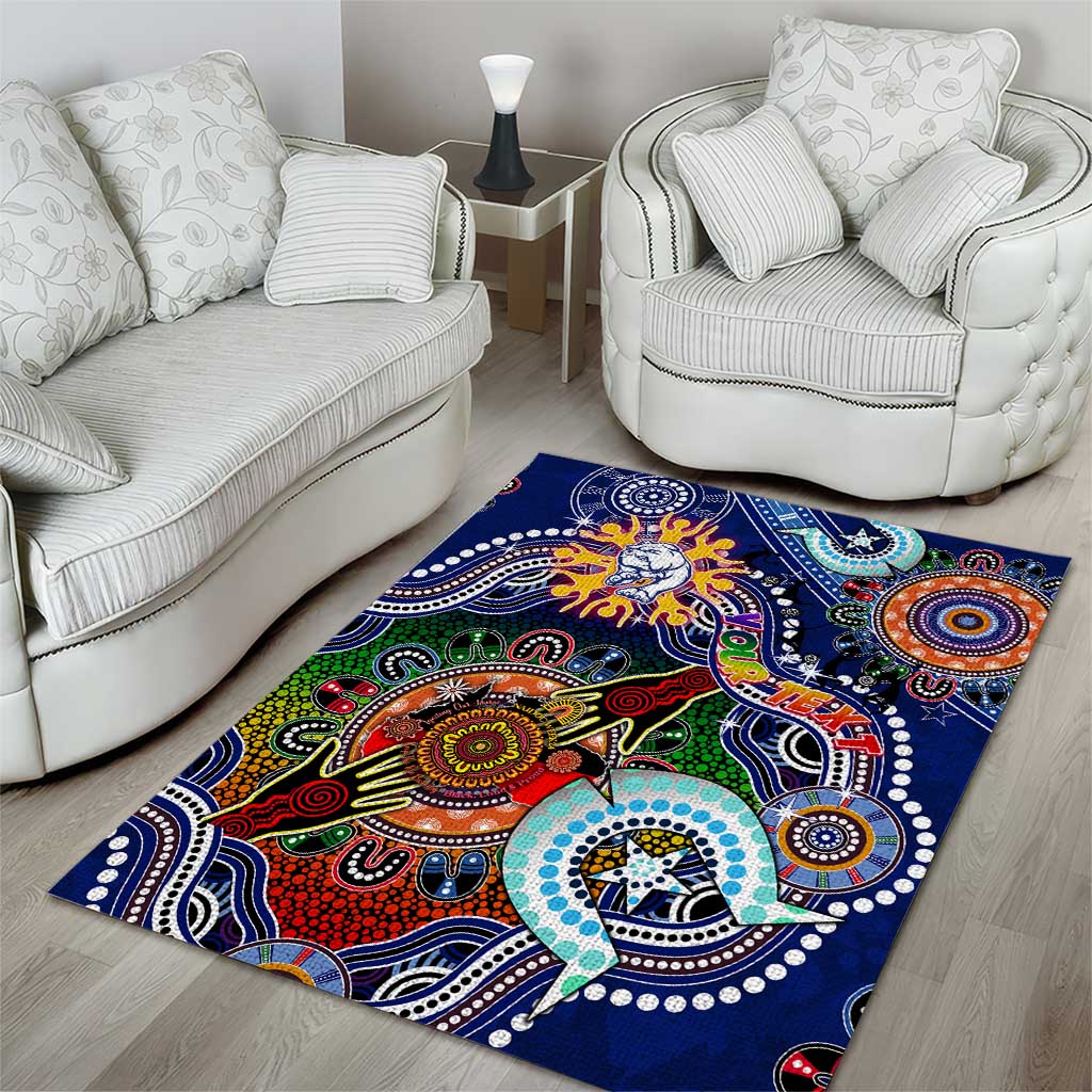 Custom NAIDOC Week 2024 Western Bulldogs Area Rug Australia Aboriginal Dot Painting