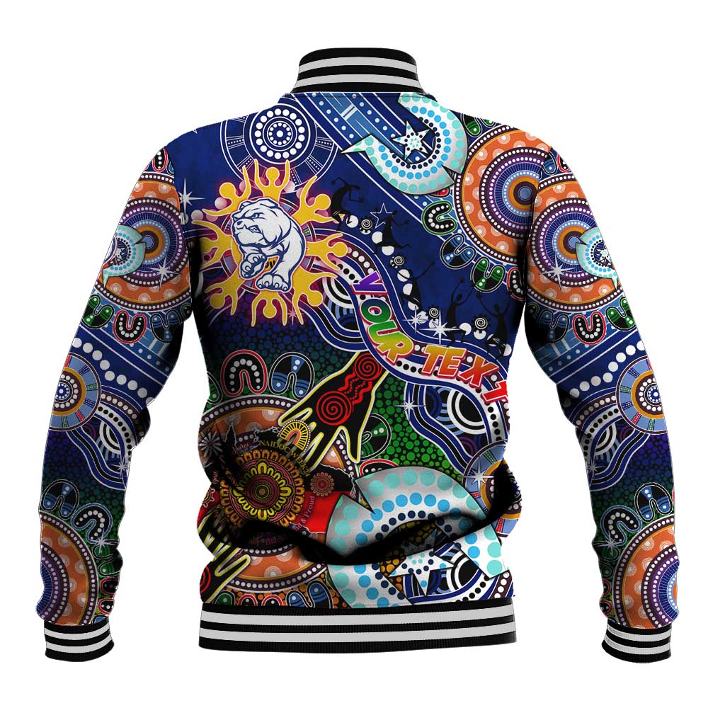 Custom NAIDOC Week 2024 Western Bulldogs Baseball Jacket Australia Aboriginal Dot Painting