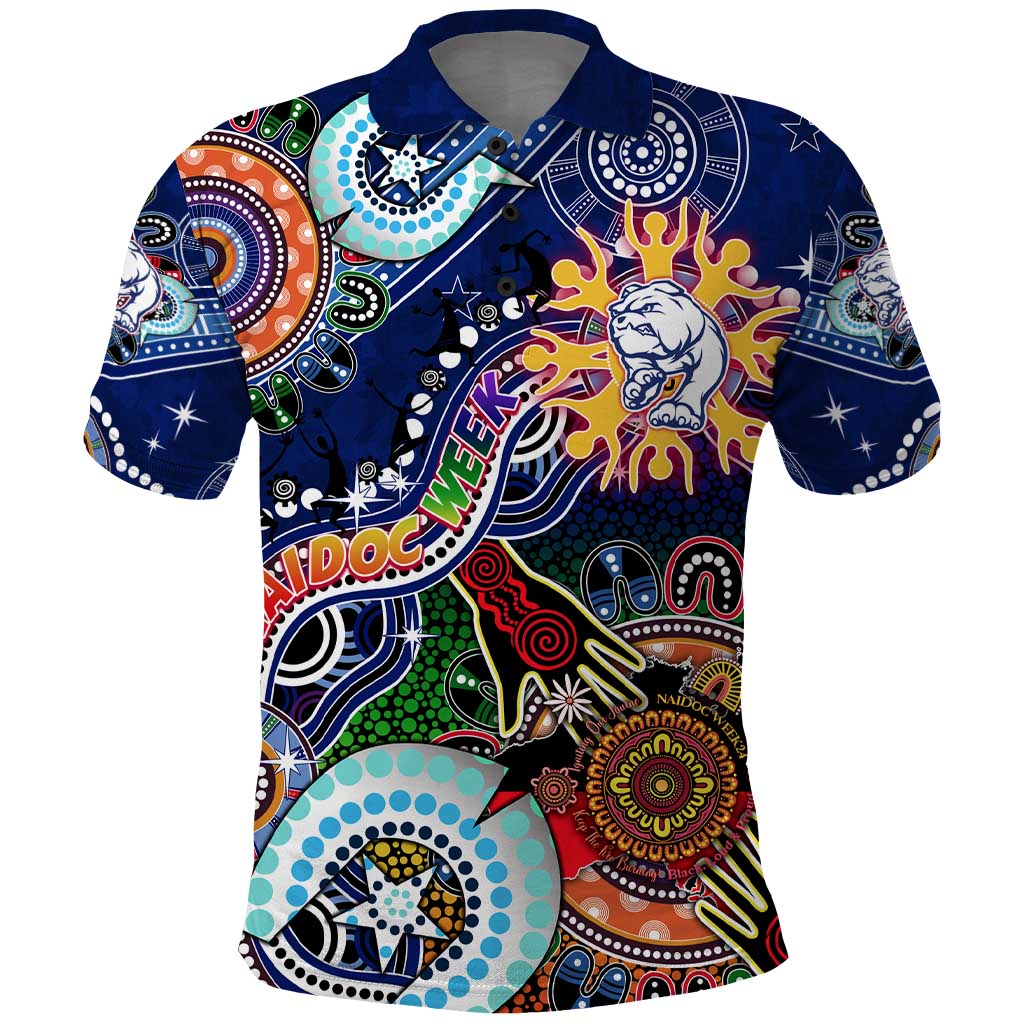 Custom NAIDOC Week 2024 Western Bulldogs Polo Shirt Australia Aboriginal Dot Painting