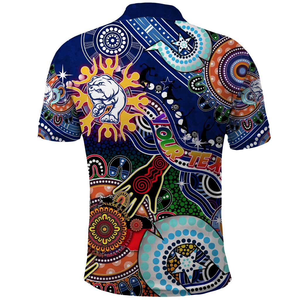 Custom NAIDOC Week 2024 Western Bulldogs Polo Shirt Australia Aboriginal Dot Painting