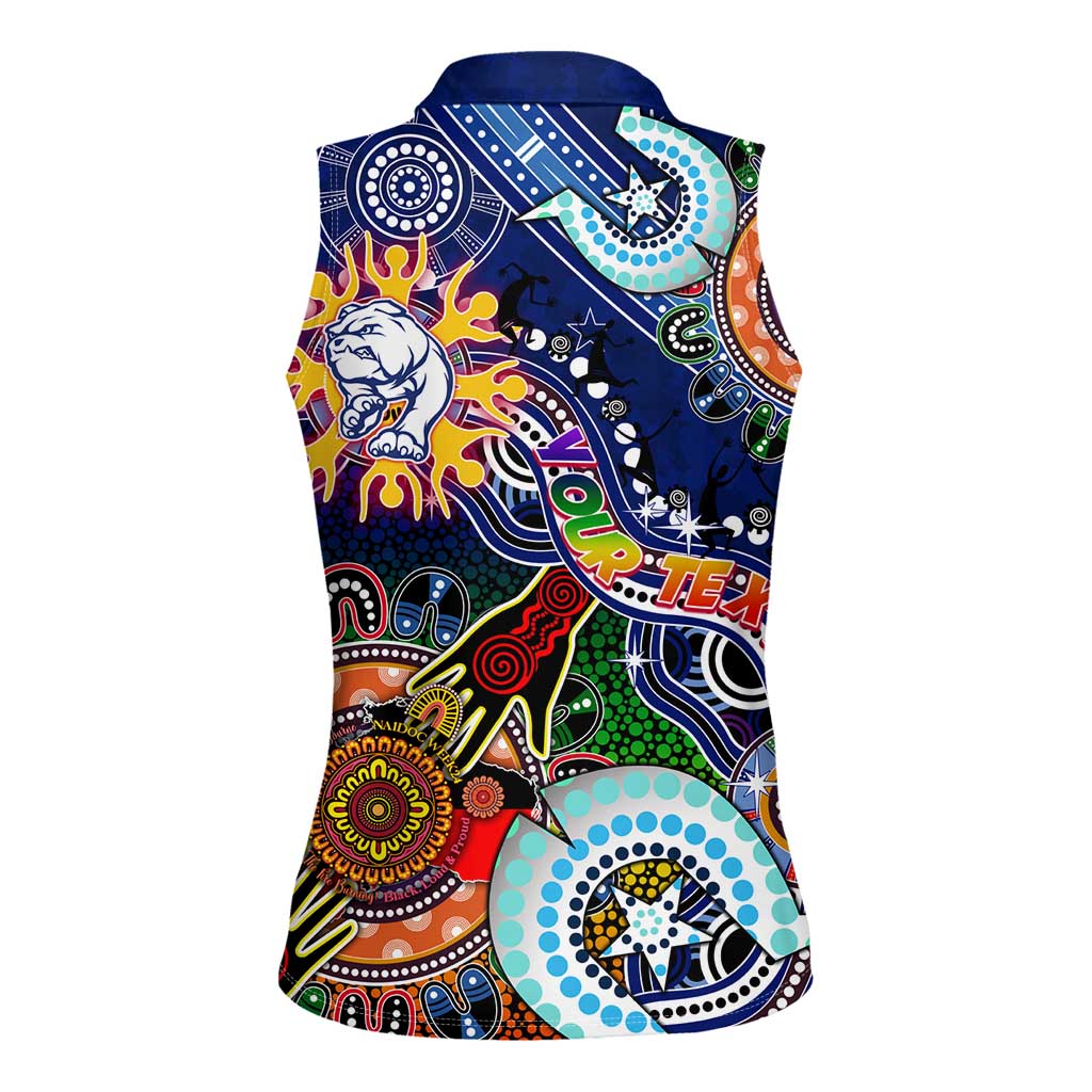 Custom NAIDOC Week 2024 Western Bulldogs Women Sleeveless Polo Shirt Australia Aboriginal Dot Painting