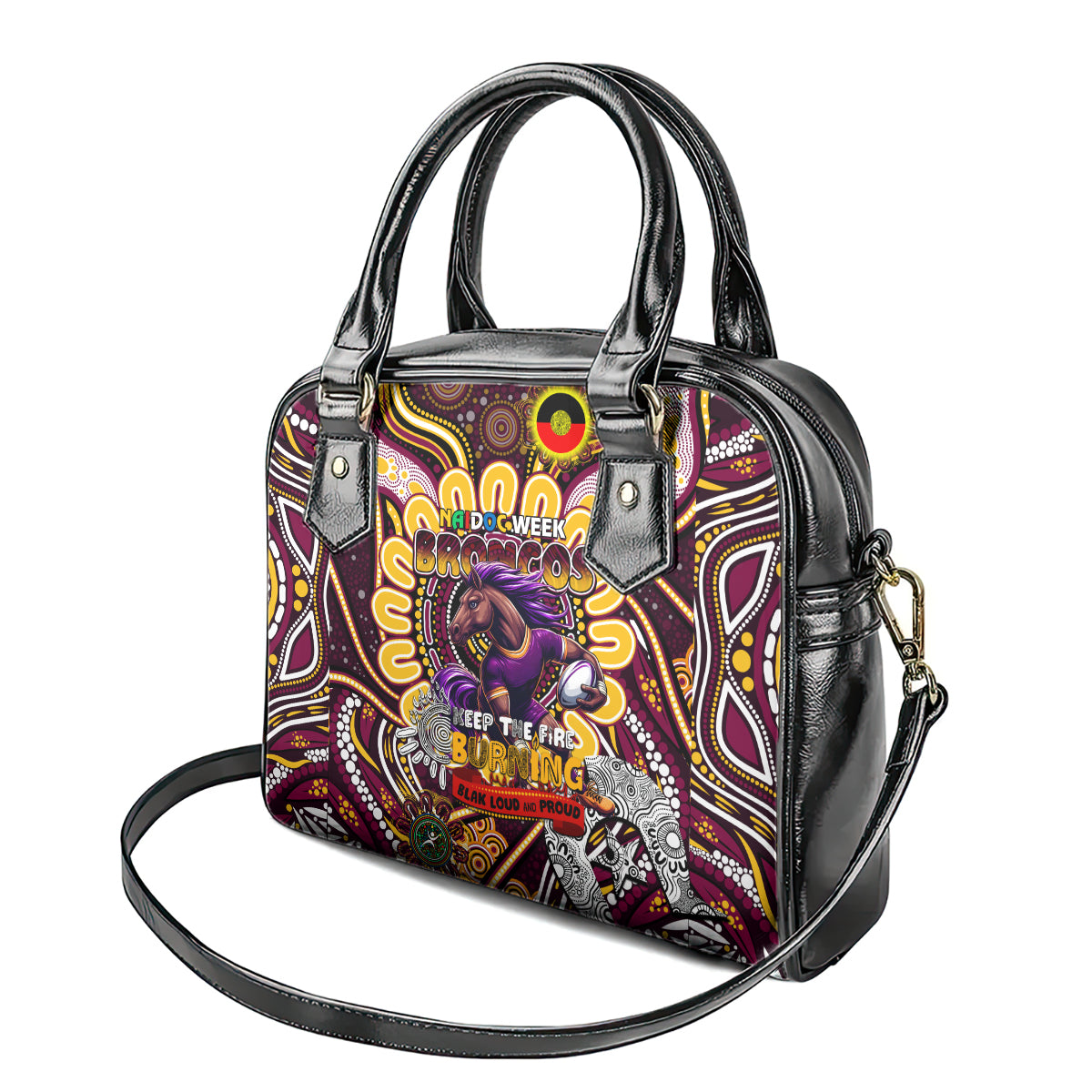 NAIDOC Week 2024 Broncos Shoulder Handbag Mascot Rugby