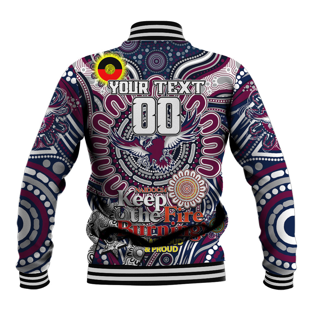 Custom NAIDOC Week 2024 Eagles Baseball Jacket Mascot Rugby