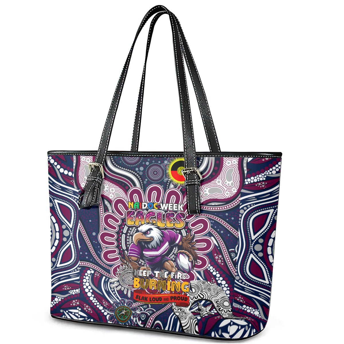 NAIDOC Week 2024 Eagles Leather Tote Bag Mascot Rugby