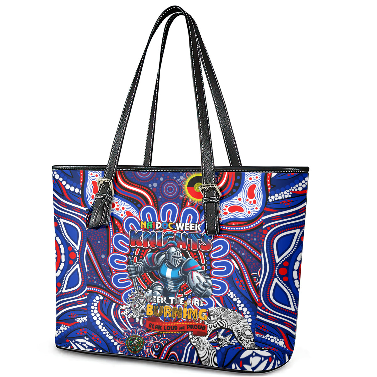 NAIDOC Week 2024 Knights Leather Tote Bag Mascot Rugby