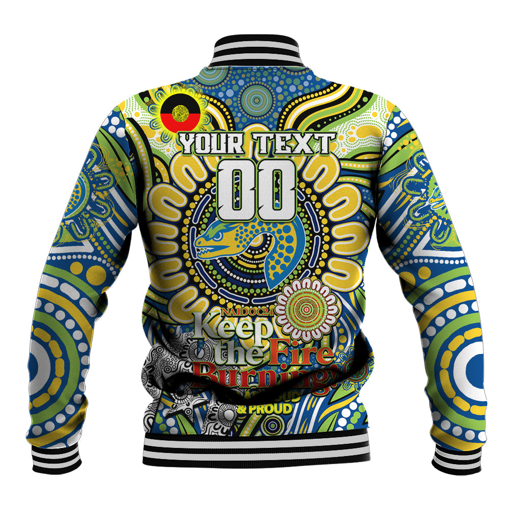 Custom NAIDOC Week 2024 Eels Baseball Jacket Mascot Rugby