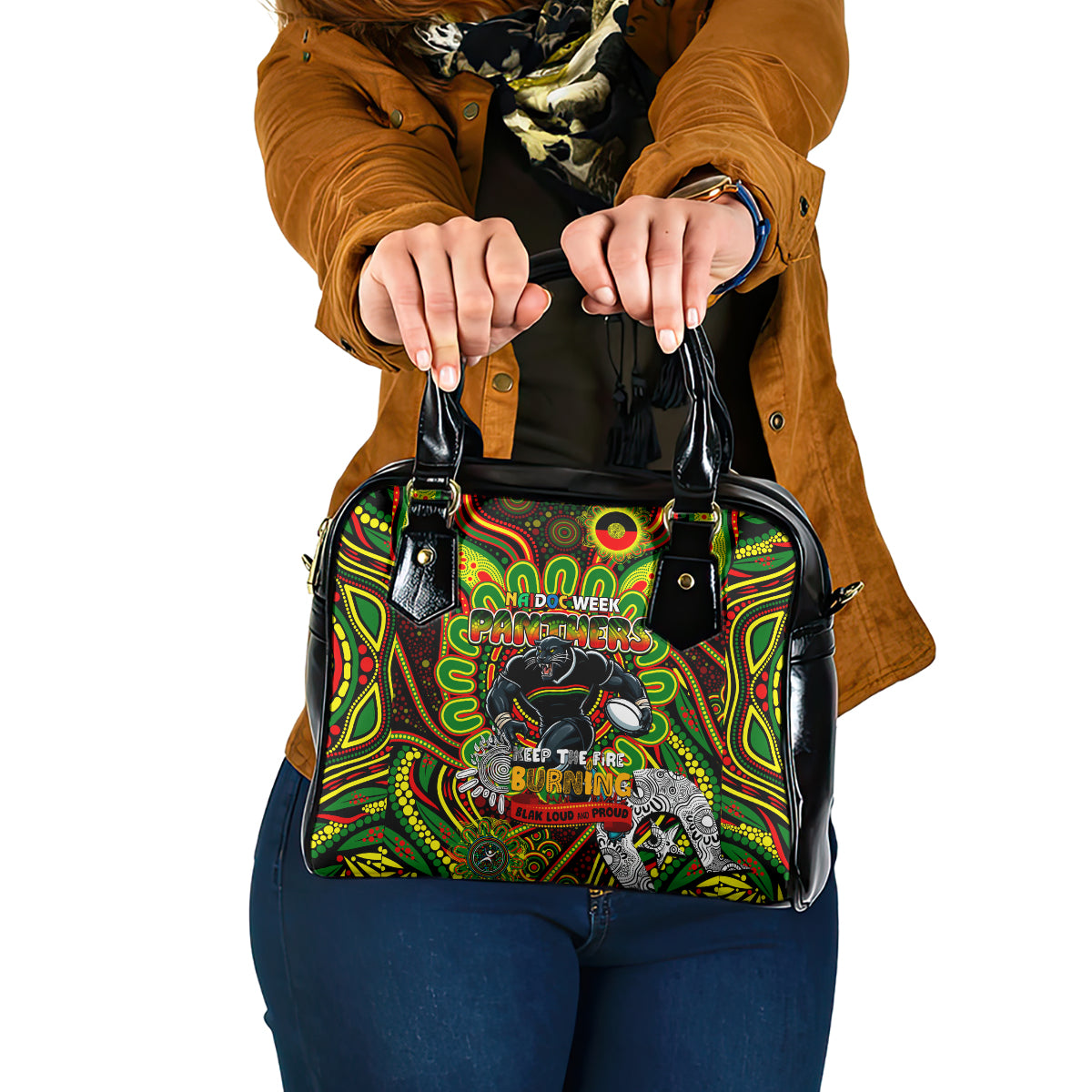 NAIDOC Week 2024 Panthers Shoulder Handbag Mascot Rugby