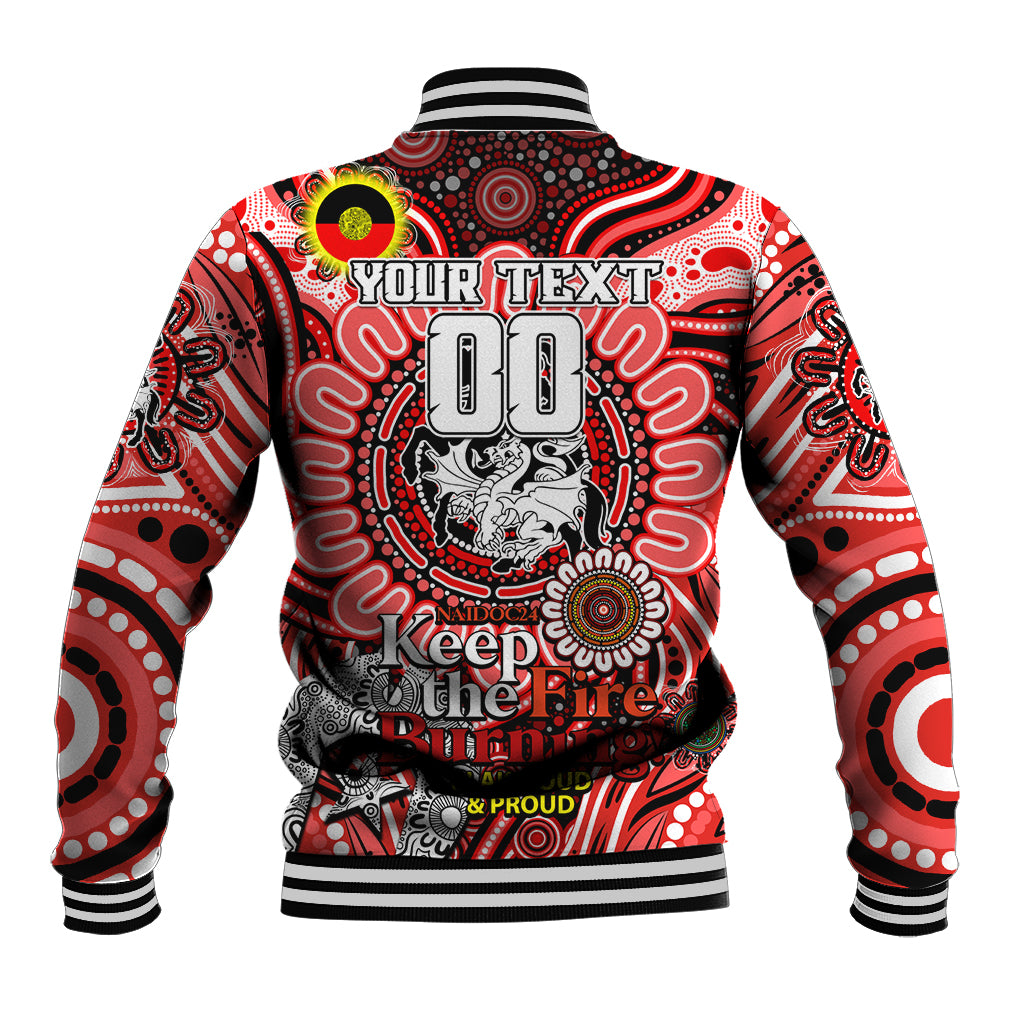 Custom NAIDOC Week 2024 Dragons Baseball Jacket Mascot Rugby