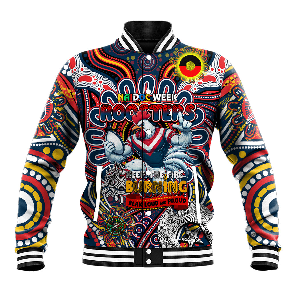 Custom NAIDOC Week 2024 Roosters Baseball Jacket Mascot Rugby