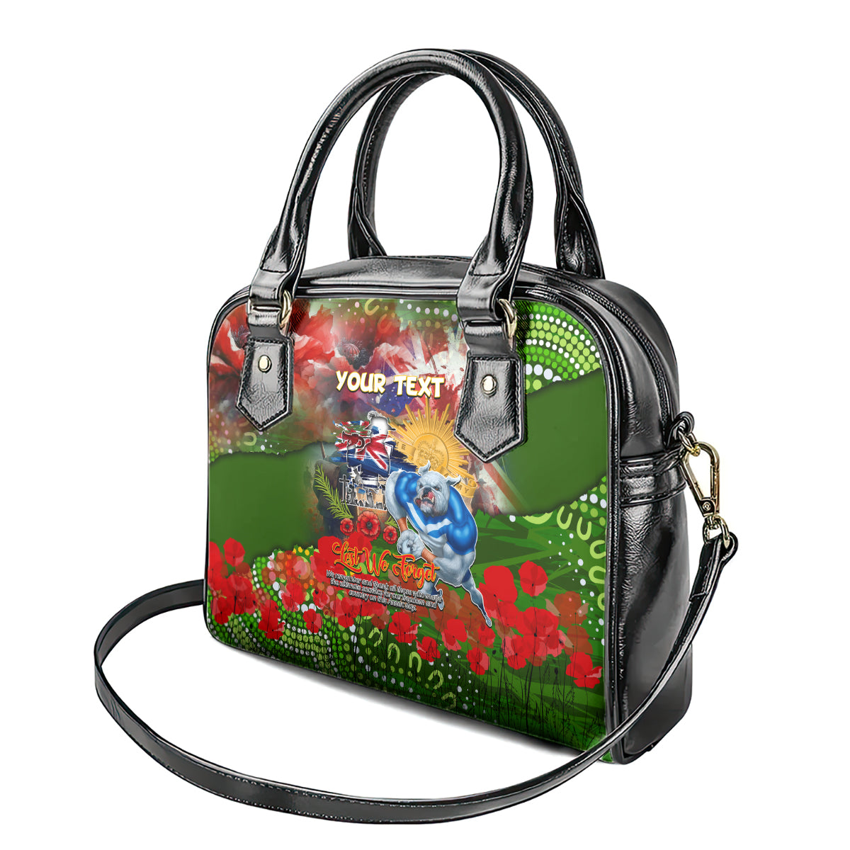 Personalised Australia Rugby Raiders ANZAC Shoulder Handbag Canberra Scratch Style