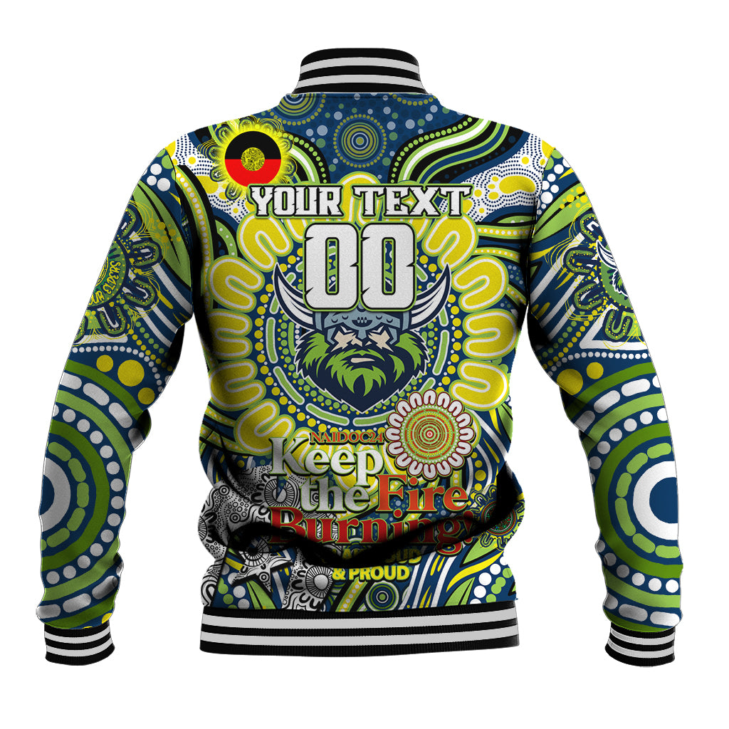 Custom NAIDOC Week 2024 Raiders Baseball Jacket Mascot Rugby DT02