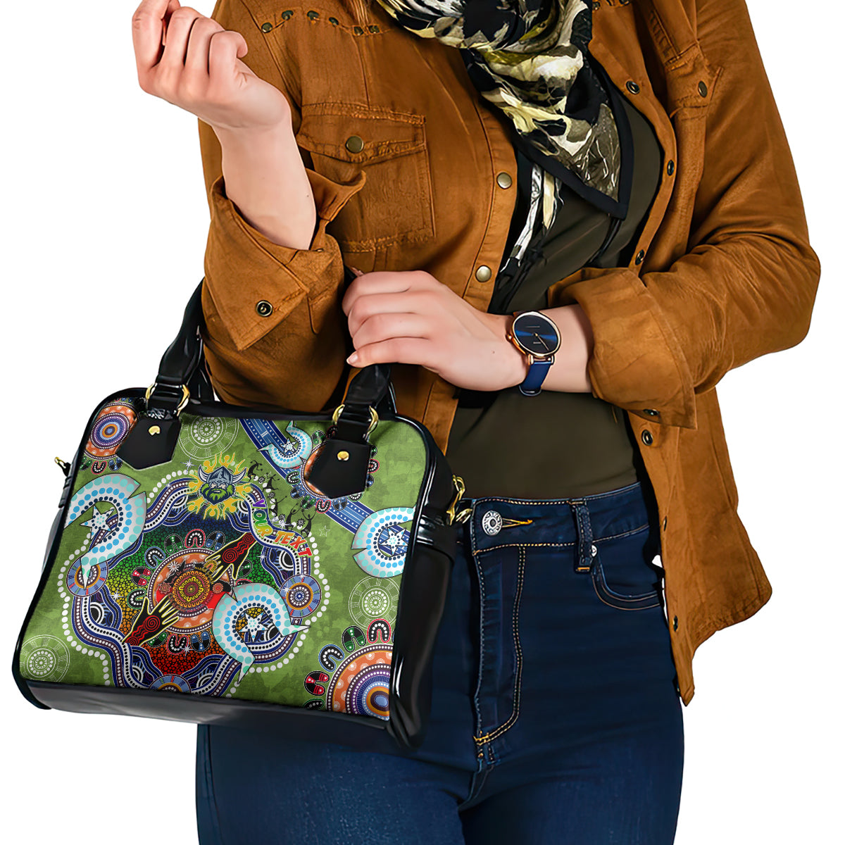 Personalised Raiders NAIDOC Week 2024 Shoulder Handbag Australia Aboriginal Dot Painting