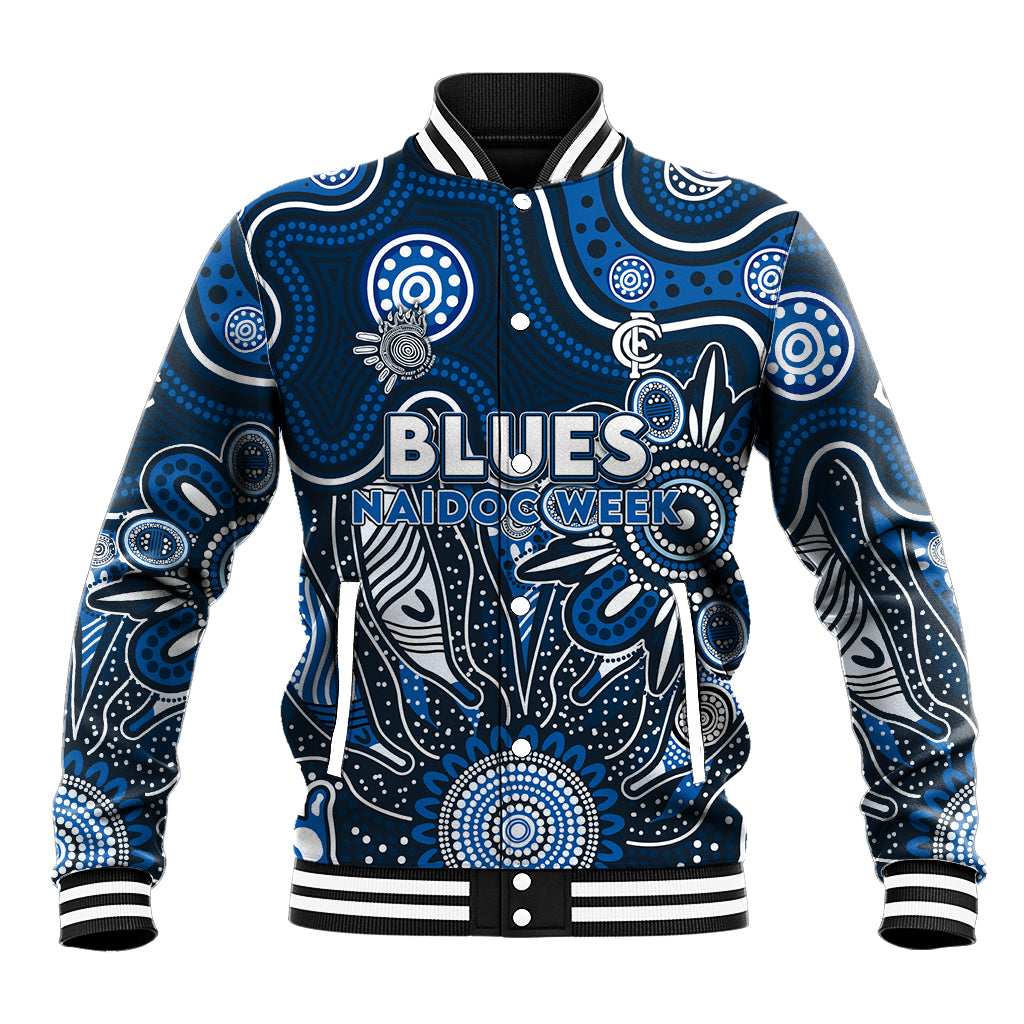 Personalised Blues NAIDOC Week 2024 Baseball Jacket Aussie Aboriginal Art