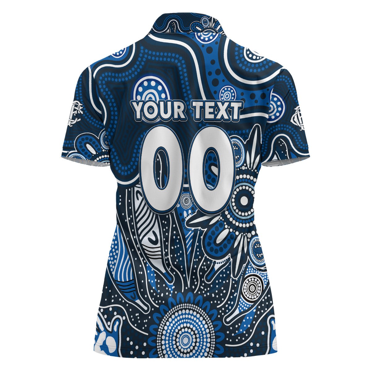 Personalised Blues NAIDOC Week 2024 Women Polo Shirt Aussie Aboriginal Art