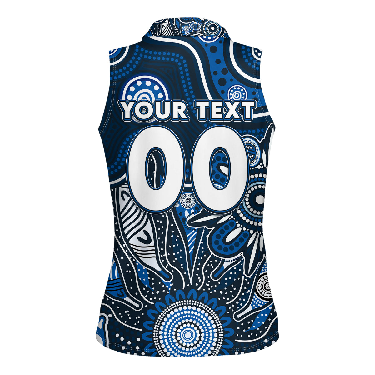 Personalised Blues NAIDOC Week 2024 Women Sleeveless Polo Shirt Aussie Aboriginal Art