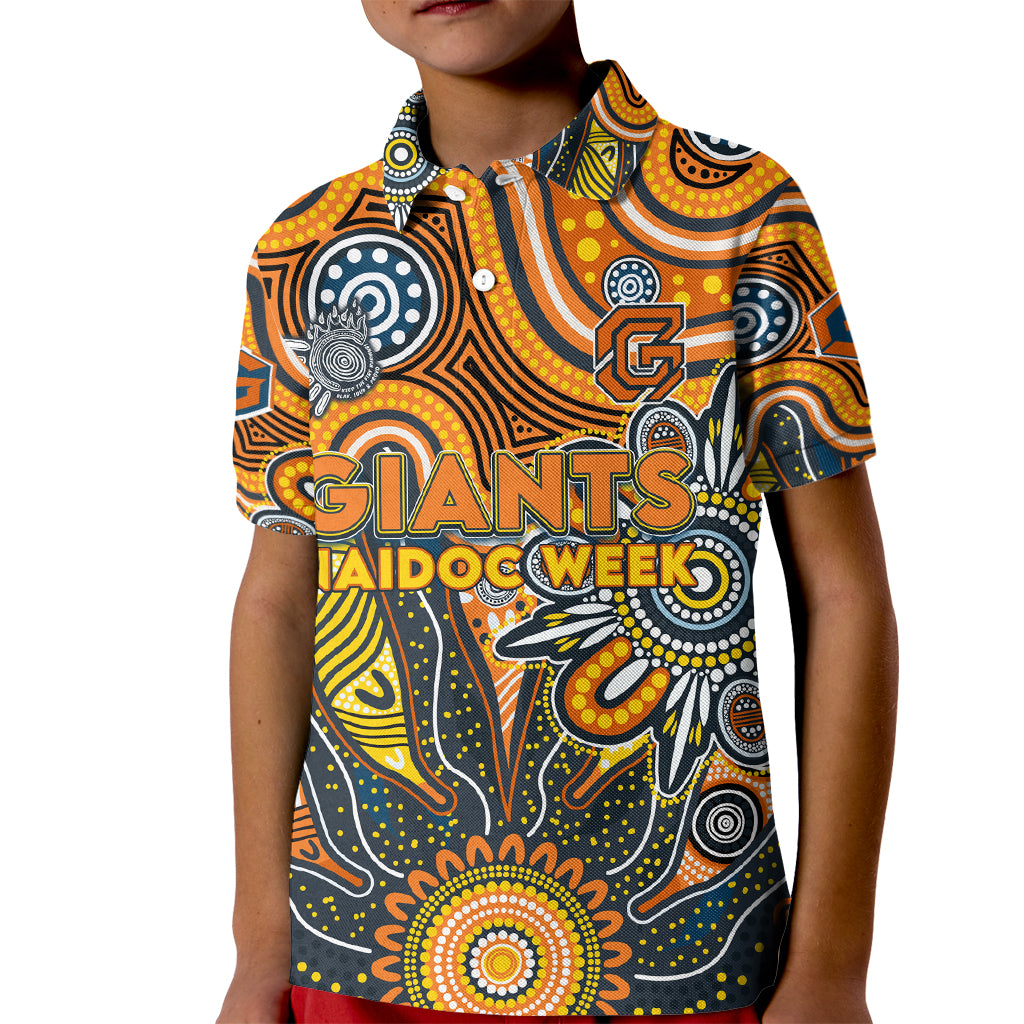 Personalised Giants NAIDOC Week 2024 Kid Polo Shirt Aussie Aboriginal Art