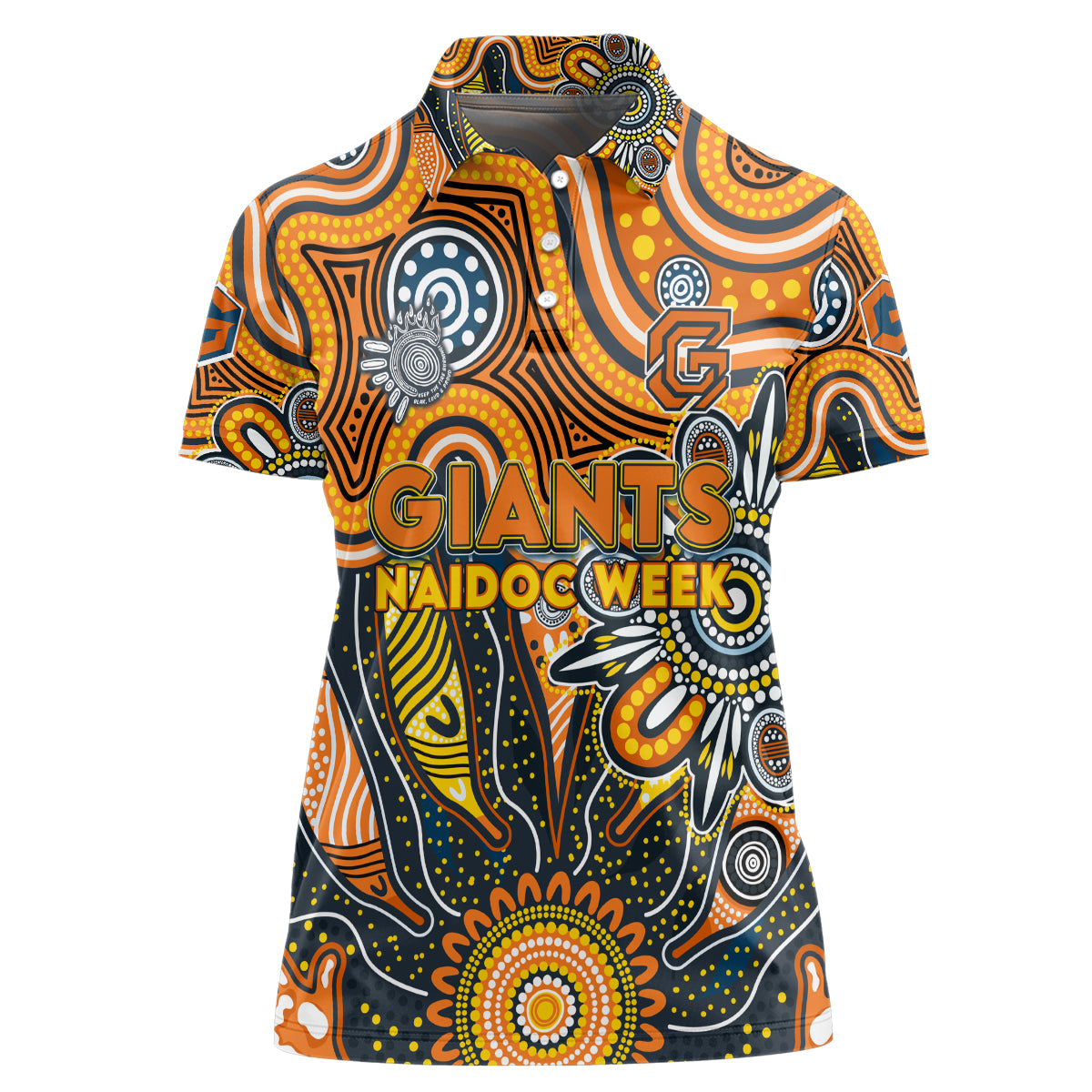 Personalised Giants NAIDOC Week 2024 Women Polo Shirt Aussie Aboriginal Art