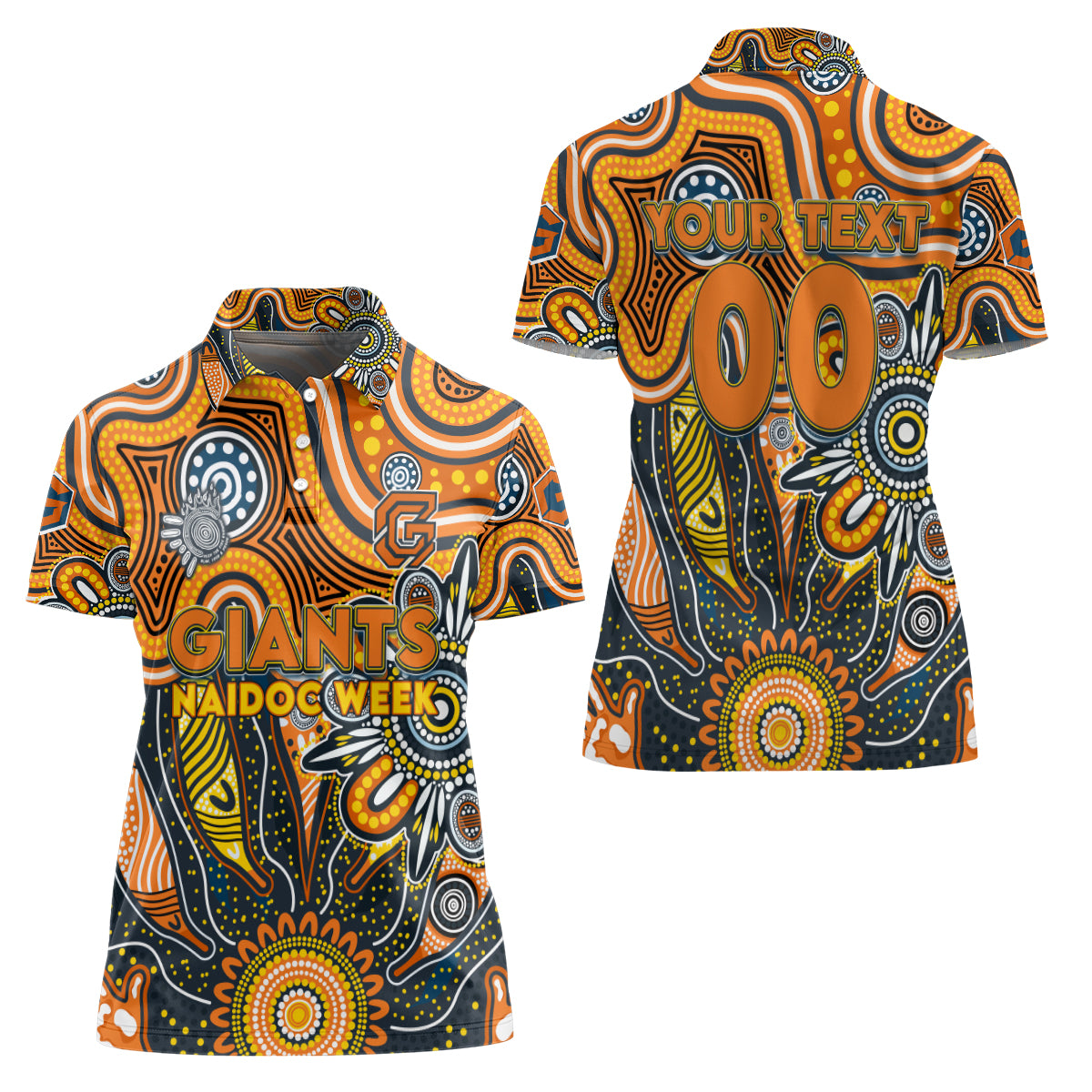 Personalised Giants NAIDOC Week 2024 Women Polo Shirt Aussie Aboriginal Art