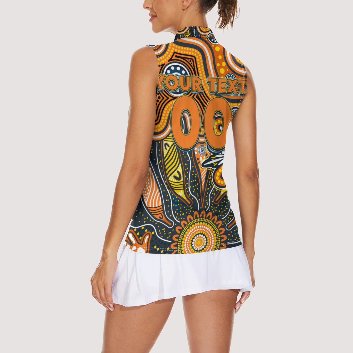 Personalised Giants NAIDOC Week 2024 Women Sleeveless Polo Shirt Aussie Aboriginal Art