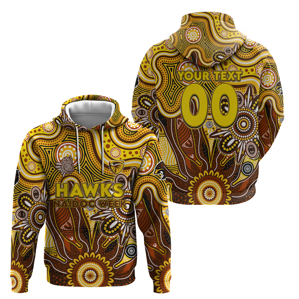 Personalised Hawks NAIDOC Week 2024 Hoodie Aussie Aboriginal Art