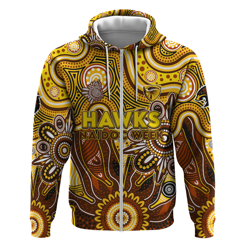 Personalised Hawks NAIDOC Week 2024 Hoodie Aussie Aboriginal Art