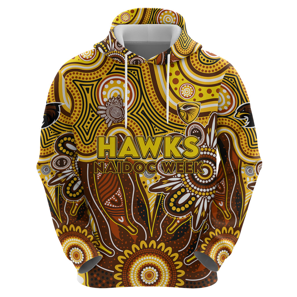 Personalised Hawks NAIDOC Week 2024 Hoodie Aussie Aboriginal Art