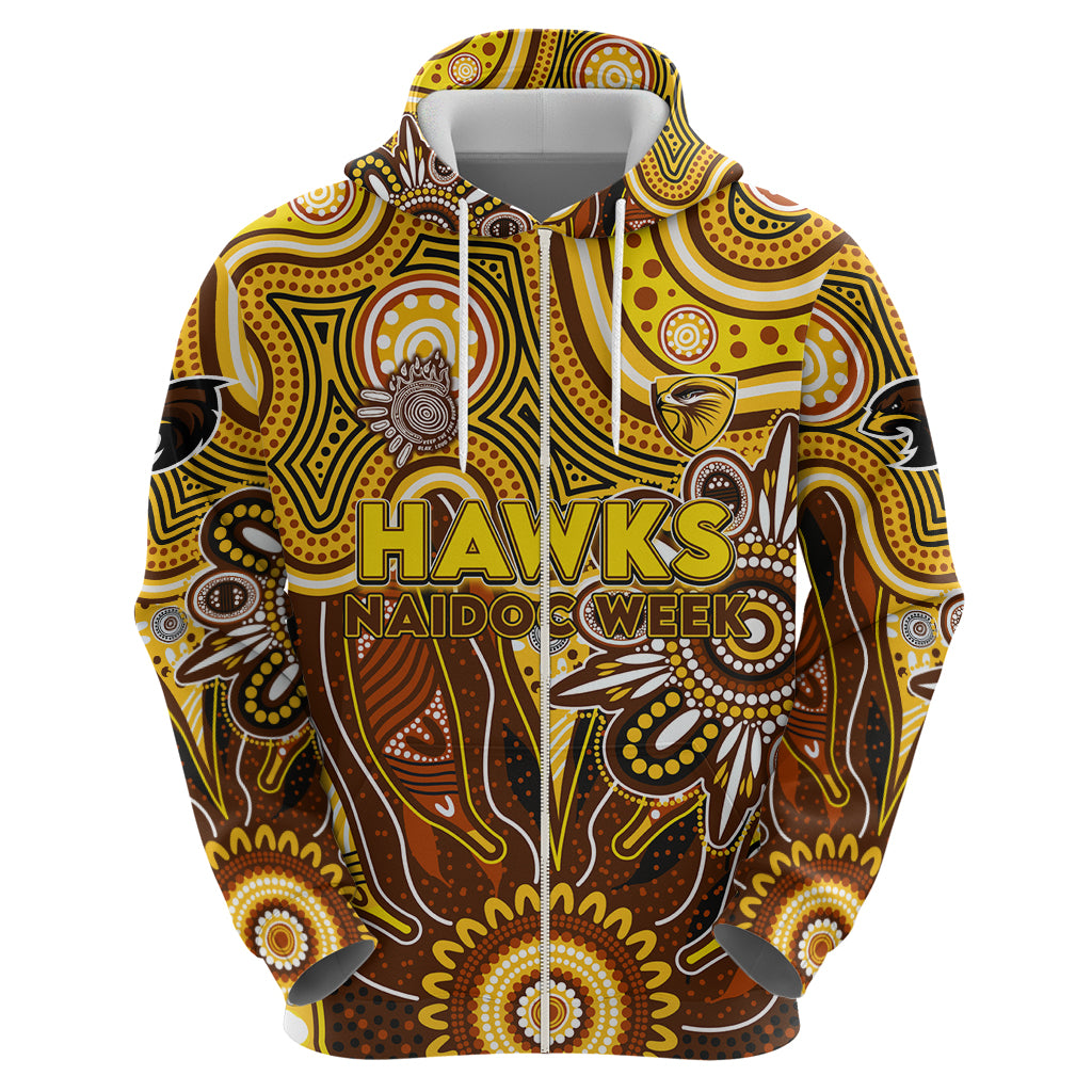 Personalised Hawks NAIDOC Week 2024 Hoodie Aussie Aboriginal Art