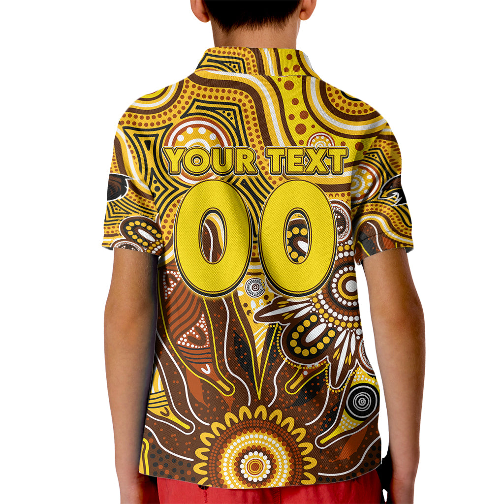 Personalised Hawks NAIDOC Week 2024 Kid Polo Shirt Aussie Aboriginal Art