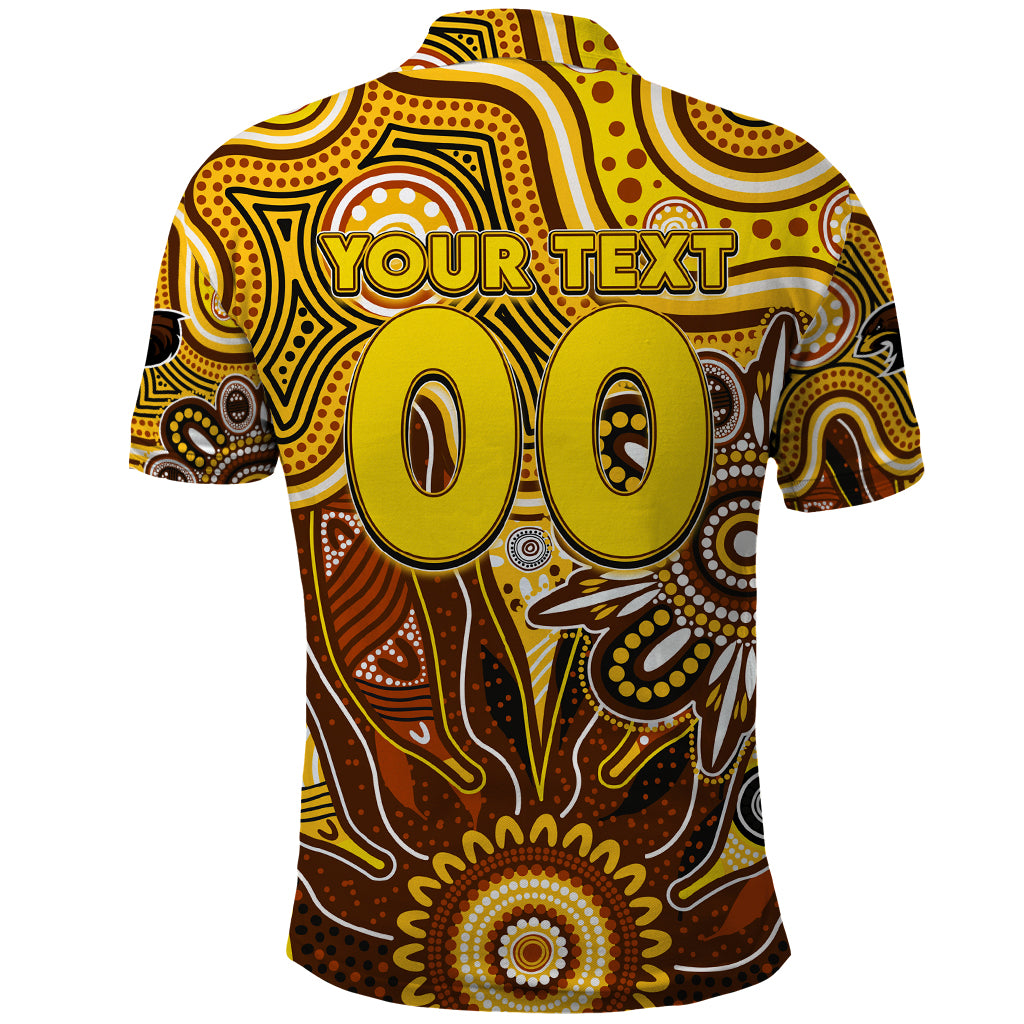 Personalised Hawks NAIDOC Week 2024 Polo Shirt Aussie Aboriginal Art